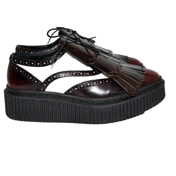 $1400 Burberry KILTIE Two Tone Brogue Leather Chelsam Lace Up Platform 36 (SE13) - Picture 4 of 11